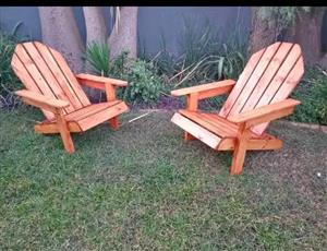 Wooden deck chairs and pool loungers at low prices