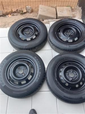 4 x APOLLO Tyres 165/80 R14 with Steel Rims