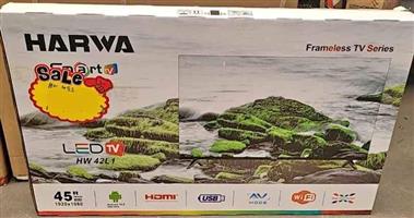 45' Frameless Smart Android HD LED TV,  New with warranty and FREE DELIVERY