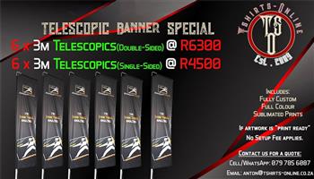 6 3m TELESCOPIC FLAGS SPECIAL!