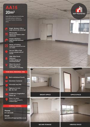 AA15 – 20m² Boutique Office, Beauty Salon, Medical Space To Let