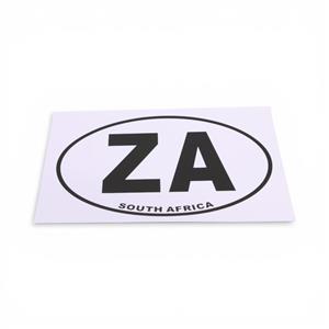 Oval ZA South Africa Black & White Vinyl Sticker - 12x6cm