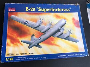 B-29 Superfortress Model Kit - Classic WWII bomber plane complete and unused.