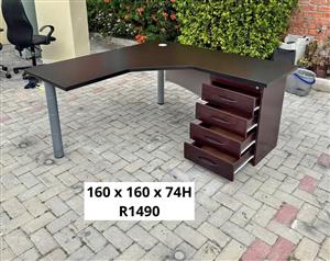 OFFICE LSHAPE DESK WITH DRAWERS