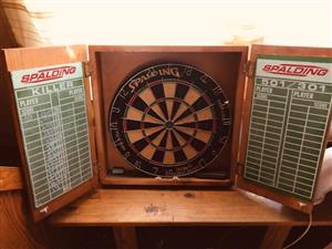 DART BOARD COMPLETE WITH CABINET