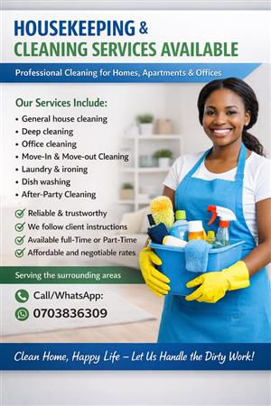 Housekepers /cleaners maids are available