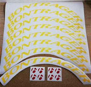 Bontrager bicycle wheel rim stickers decals vinyl graphics
