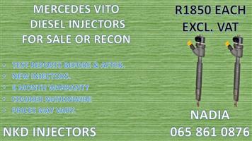MERCEDES VITO DIESEL INJECTORS FOR SALE NEW OR RECON