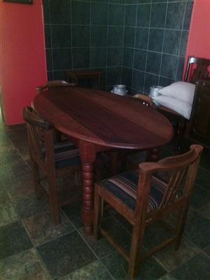 Teak dining room and 4 chairs