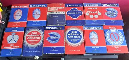 Old antique mathematics and literature text books