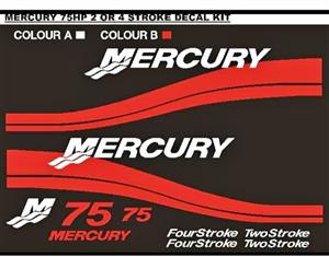 Mercury 75 Outboard motor stickers decals kits