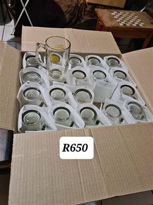 Glass beer mugs