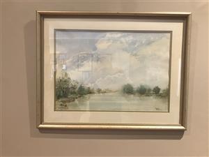 Beautifully framed water colour painting