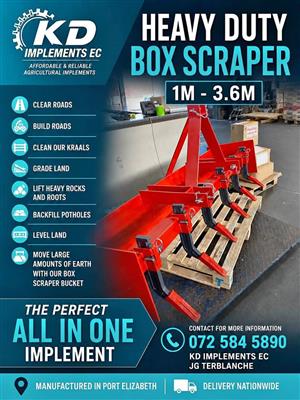 Heavy Duty Box Scrapers 1M - 3.6M - Earth Moving, Road fixing, Road building,Grading land