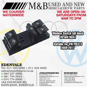 Window Switch full black (Band New) Suitable for VW POLO [hidden information]