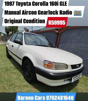  1997 Toyota Corolla 160i GLE Manual original Condition Drives well Gearlock Alarm