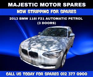 2013 BMW 118i F21 Automatic Petrol (3-Door, Silver) – Stripping for Spares