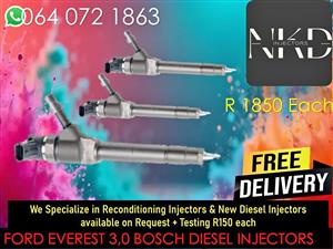 FORD EVEREST 3,0 DIESEL INJECTORS FOR SALE NEW AND RECON