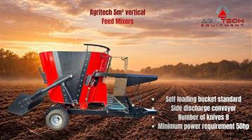New Agritech 5m³ trailed vertical feed mixers for sale
