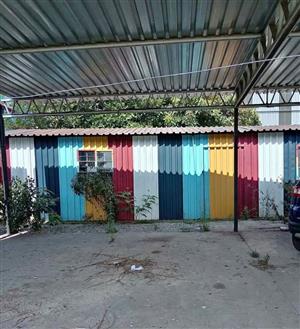 12x6 meter  72 square meters Zinc wendy roof and walls.