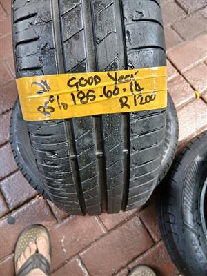 2x 14 inch Good Year 80%