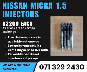 NISSAN MICRA 1.5 INJECTORS FOR SALE WITH WARRANTY 