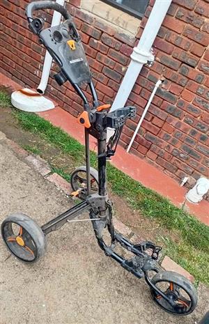 3 golf bags & a push trolley for sale. Pre-owned - urgent sale WhatsApp for more info