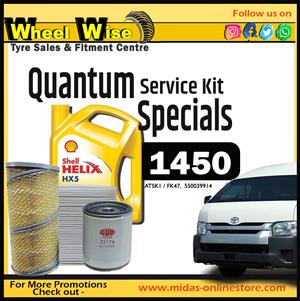 Quantum Service Kit Specials ONLY R1450 at Wheel Wise! 