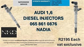 AUDI 1,6 DIESEL INJECTORS FOR SALE -RECONDITIONED AND NEW
