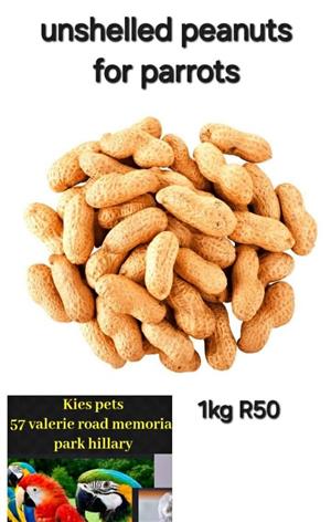 Unshelled nuts for birds and small animals