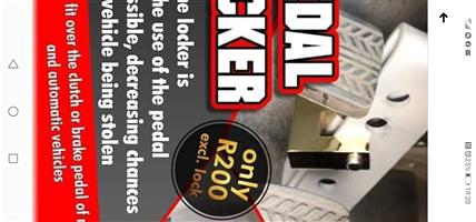 Cars bakkies and taxis anti theft pedals lockers for sale. 