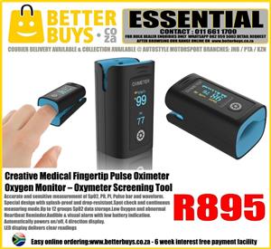 OXIMETER - Creative Medical Fingertip Pulse Oximeter FDA Approved – Oxygen Monitor – 