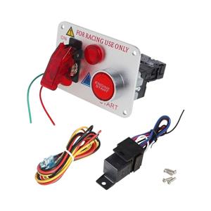 Racing Spec Switch Panel with Single Toggle & Engine Start Button (Silver Face)