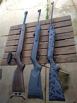 Three 177 cal target air rifles and a hatsan PCP pump