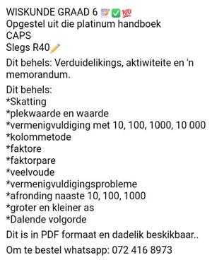 Wiskunde graad 6