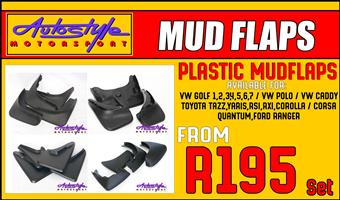 mudflaps set of 4 for most cars, stone guards, plastic and rubber, vw, golf, gti, caddy, ranger, etc