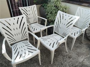 CHAIRS 4 X CAST ALUMINIUM