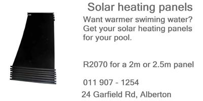 Pool heating solar panels