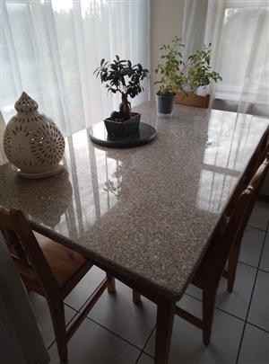 Granite Top Dinning table with chairs 