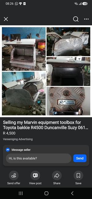 Selling my Marvin equipment toolbox for Toyota bakkie  Duncanville Suzy 