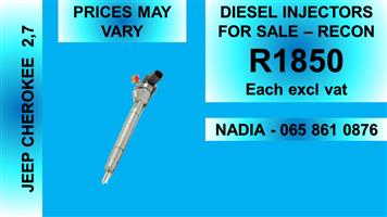 JEEP CHEROKEE 2.7 DIESEL INJECTORS FOR SALE OR TO RECON NATIONWIDE