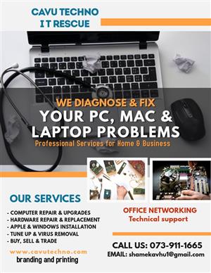 We help fix all your software and systems faults on laptops and computers 