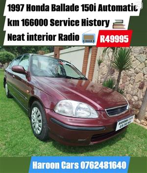 1997 Honda Ballade 150i Automatic service history 