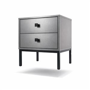 Kiera 2-Drawer Side Table with Steel Legs – Modern Design