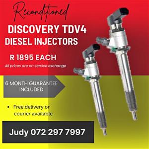 Discovery TDV4 Diesel Injectors for sale on service exchange or to recon