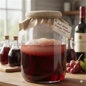  Premium Red Wine Vinegar Mother | Live Fermentation Culture
