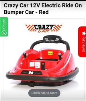 New Crazy Kiddies Bumper Car to swop for remote control kiddies car ,brand new s