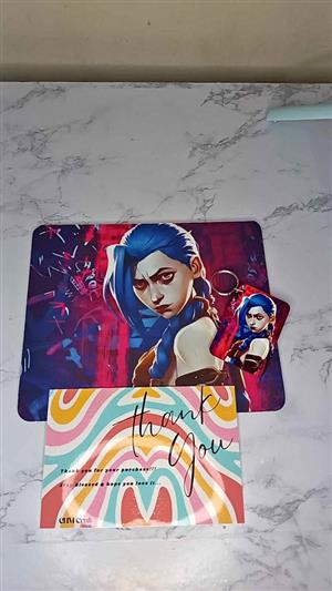 Jinx Anime combo set Keychain & Mousepad