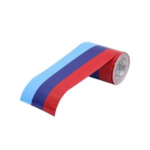 Bonnet Racing Stripes with Motorsport Blue & Red Pattern - 150mm width (sold per metre)