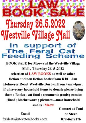 LAW BOOKS SALE  at the Westville Village Mall . Thursday 26. 5 .2022
